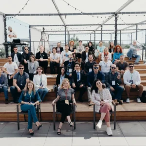 Групповая фотография с мероприятия на крыше коворкинга Рубин